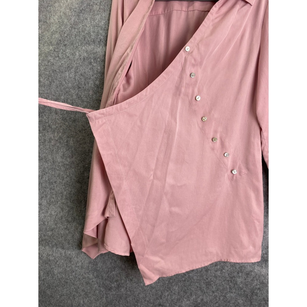 Soft Surroundings Blush Pink Tencel Asymmetrical Button Tunic Top‎ Women's M - Picture 10 of 13
